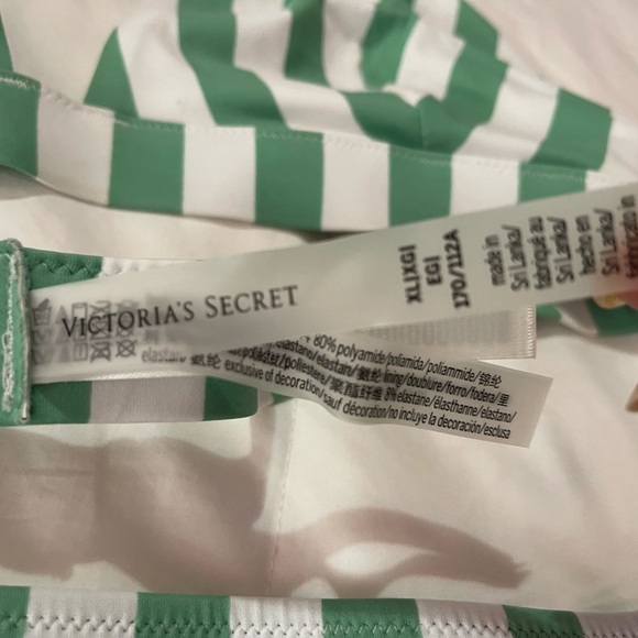 Victoria’s Secret bikini with green and white stripes NWT Size M - Picture 5 of 10